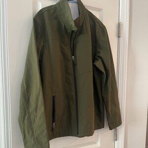 SWISS TECH ZIP UP FRONT MEN'S JACKET: COLOR: OLIVE:SIZE L